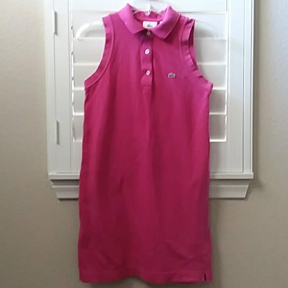 Lacoste Dresses & Skirts - Lacoste pink sleeveless tank polo dress size 4